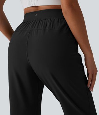2-in-1 Lauf-Joggers mit hohem Bund, mehreren Taschen, Kordelzug und Reißverschluss - schnelltrocknend 2-in-1 Lauf-Joggers mit hohem Bund, mehreren Taschen, Kordelzug und Reißverschluss - schnelltrocknend