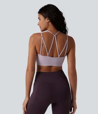 Brassière de sport de yoga à maintien léger avec soutien intégré