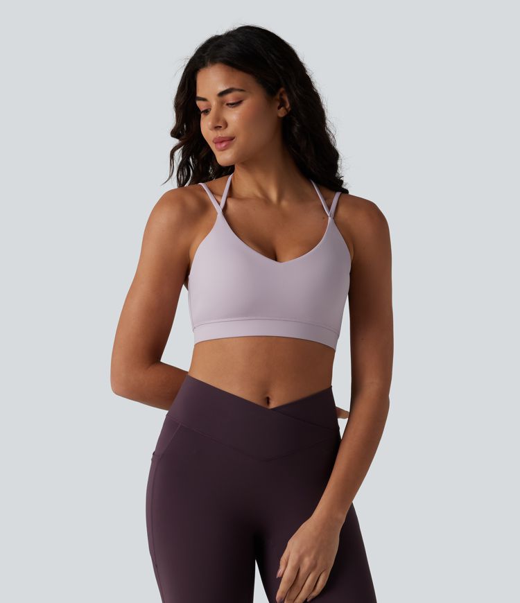 Brassière de sport de yoga à maintien léger avec soutien intégré
