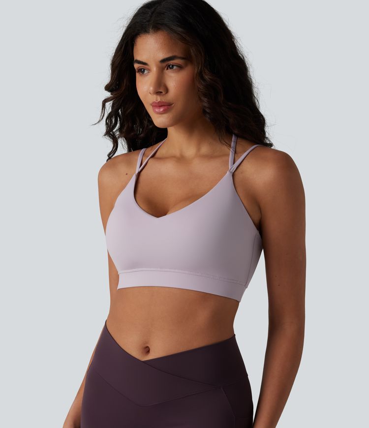 Brassière de sport de yoga à maintien léger avec soutien intégré
