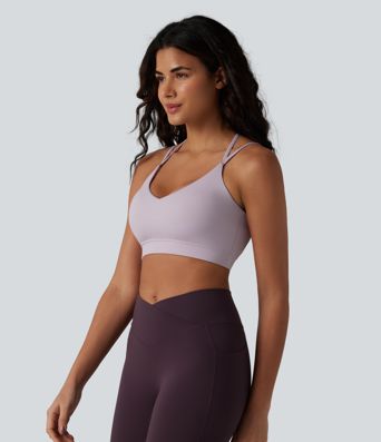 Brassière de sport de yoga à maintien léger avec soutien intégré