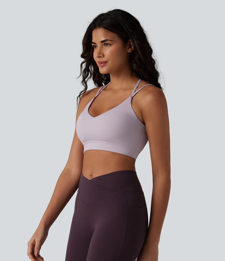 Brassière de sport de yoga à maintien léger avec soutien intégré