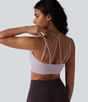 Brassière de sport de yoga à maintien léger avec soutien intégré