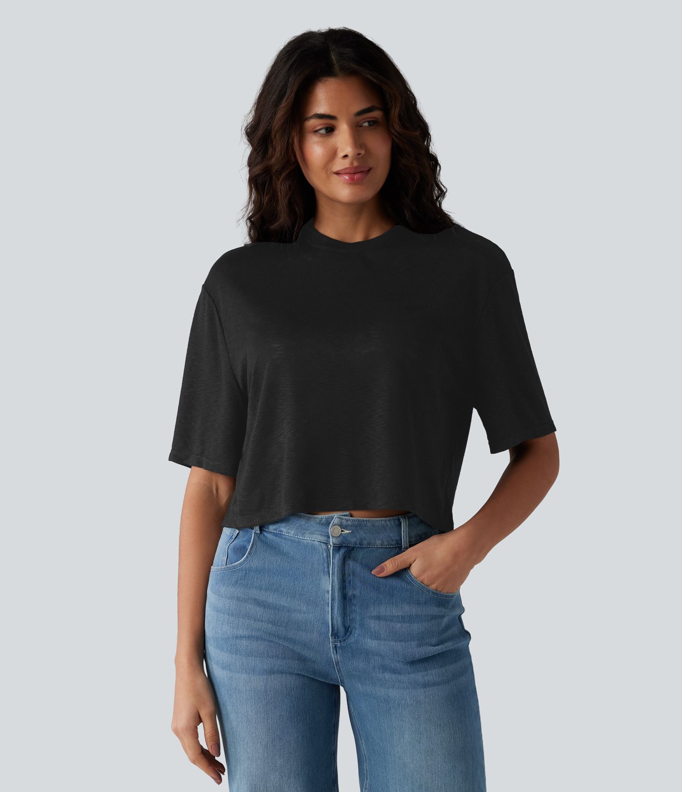 Round Neck Short Sleeve Casual Top