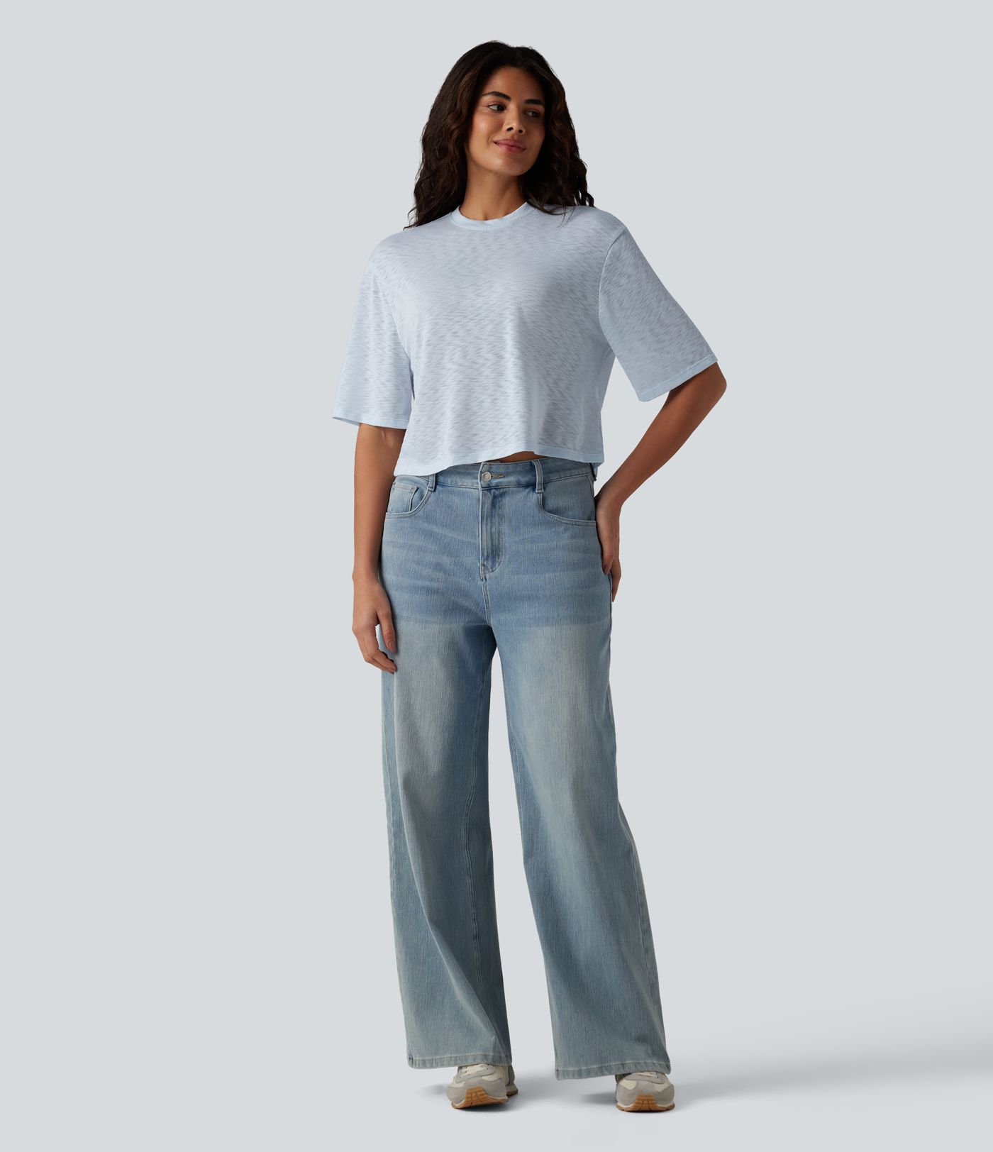 Round Neck Short Sleeve Casual Top