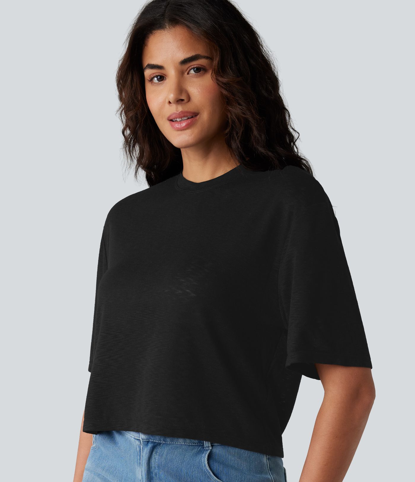 Round Neck Short Sleeve Casual Top