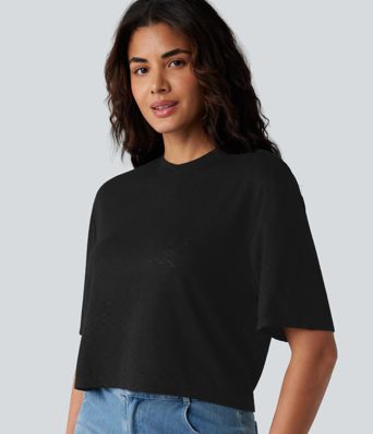 Round Neck Short Sleeve Casual Top