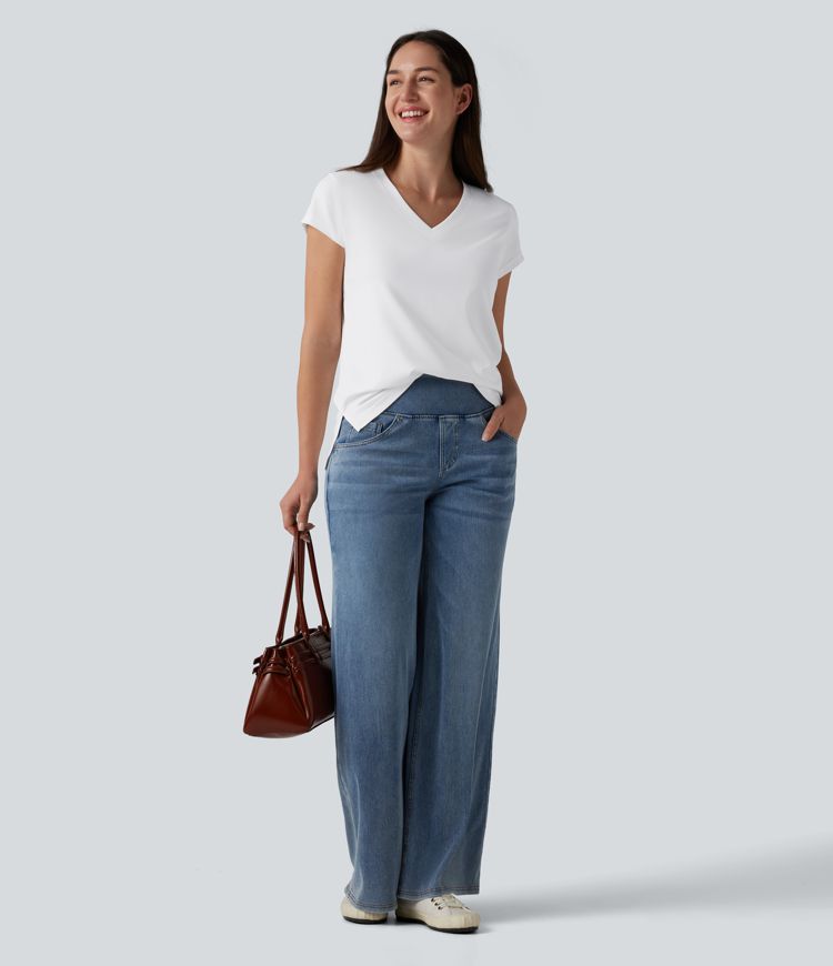 V Neck Short Sleeve Casual T-Shirt