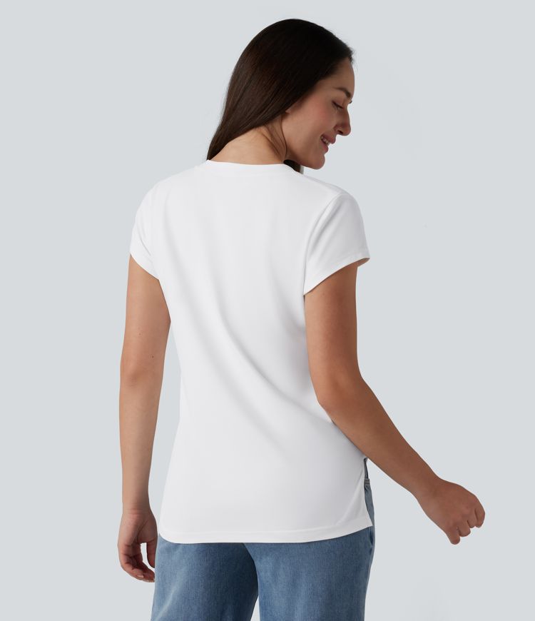 V Neck Short Sleeve Casual T-Shirt