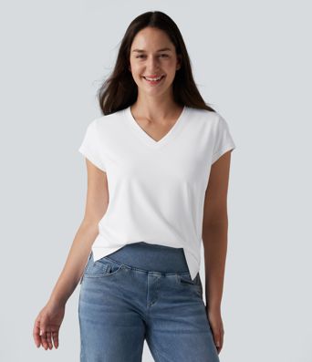 V Neck Short Sleeve Casual T-Shirt