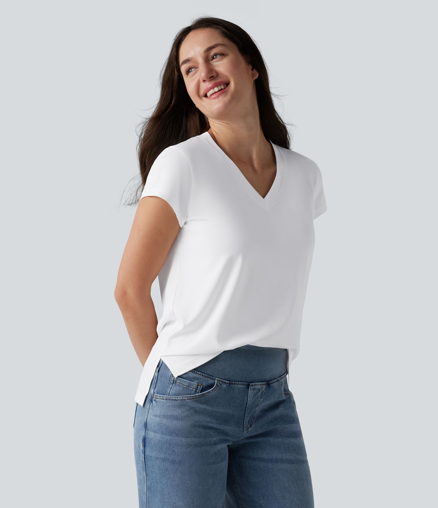 V Neck Short Sleeve Casual T-Shirt