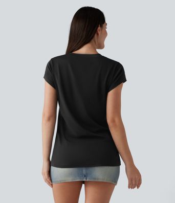 V Neck Short Sleeve Casual T-Shirt