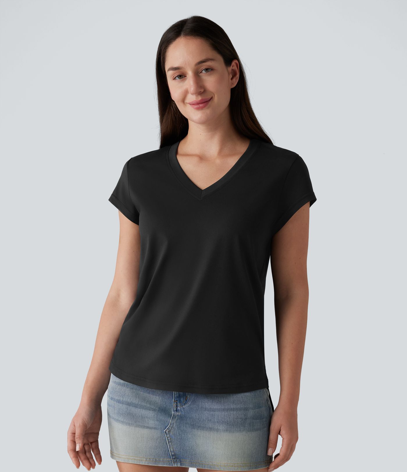 V Neck Short Sleeve Casual T-Shirt