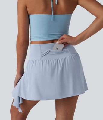 Jupe de danse courte Breezeful™ à taille haute, à volants, 2 en 1, séchage rapide et poches