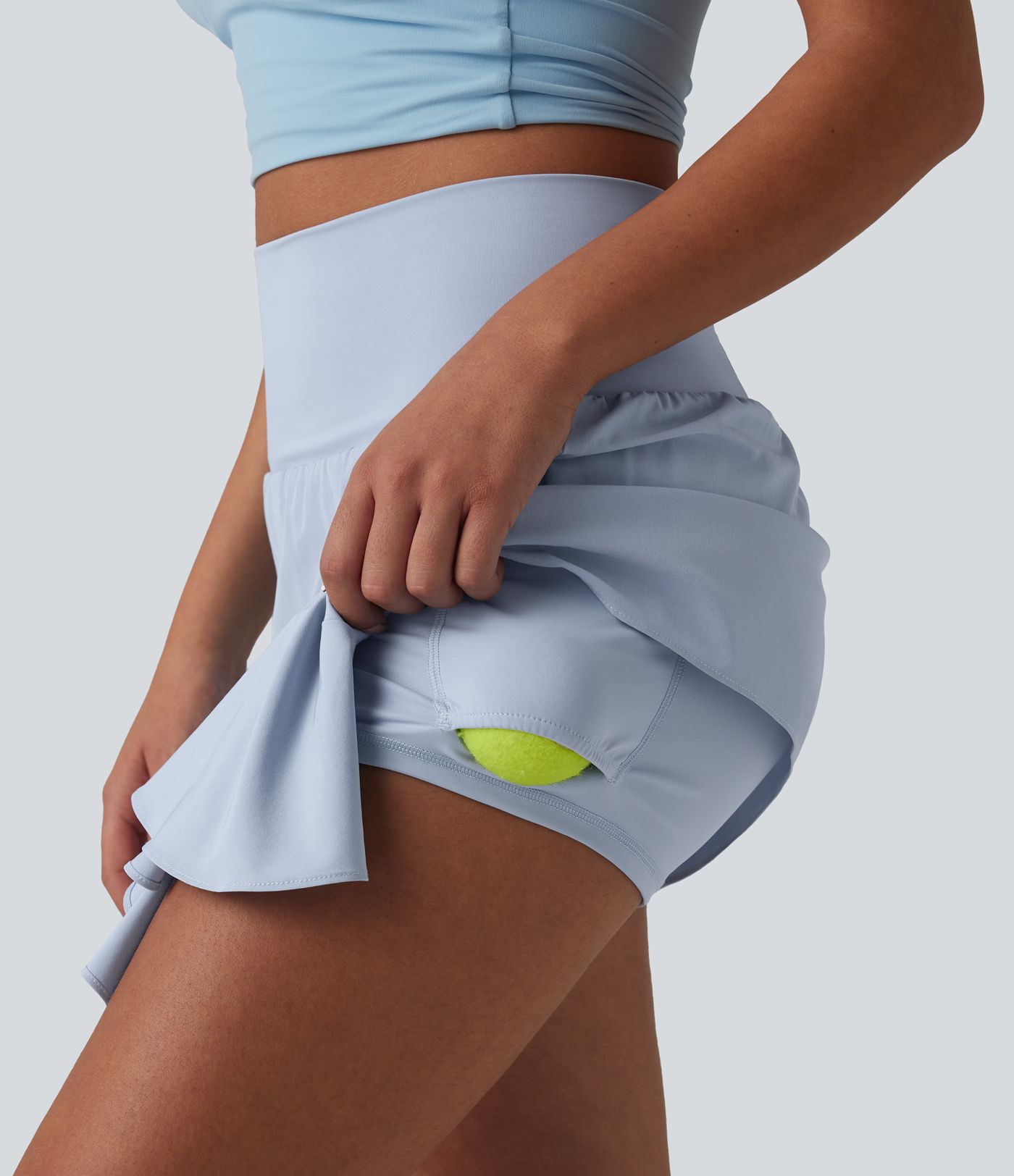 Jupe de danse courte Breezeful™ à taille haute, à volants, 2 en 1, séchage rapide et poches