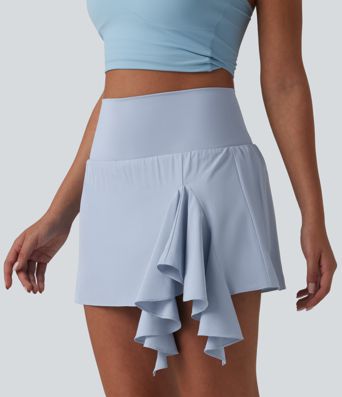 Jupe de danse courte Breezeful™ à taille haute, à volants, 2 en 1, séchage rapide et poches