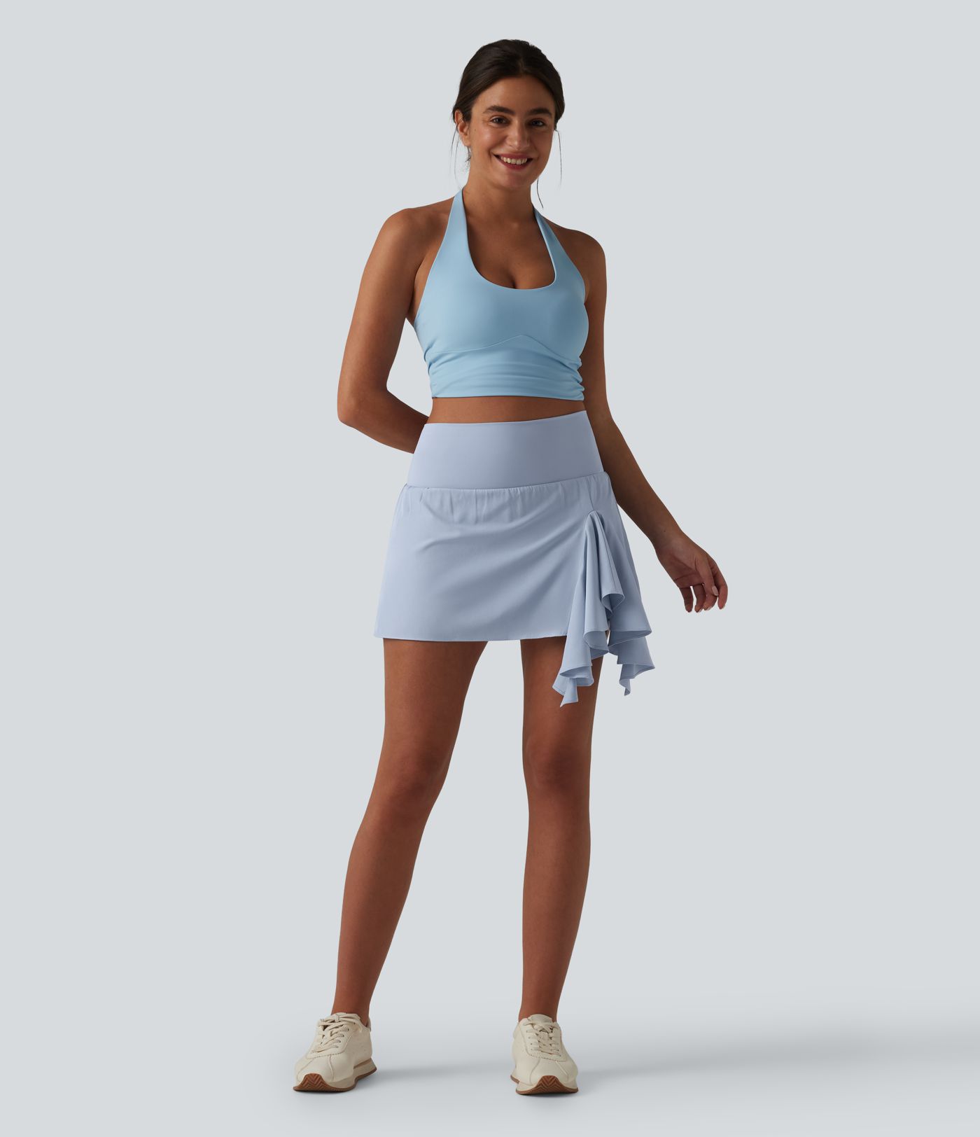 Jupe de danse courte Breezeful™ à taille haute, à volants, 2 en 1, séchage rapide et poches