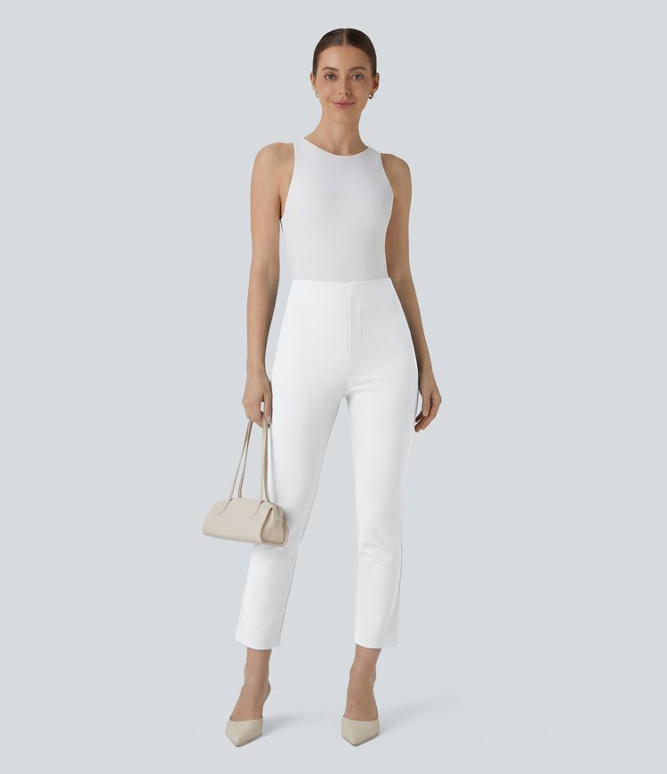 Halara Flex™ High Waisted Pocket Tapered Cropped Work Pants Halara Flex™ High Waisted Pocket Tapered Cropped Work Pants