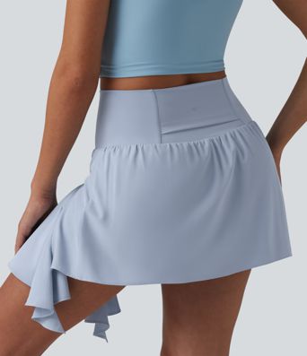 Jupe de danse courte Breezeful™ à taille haute, à volants, 2 en 1, séchage rapide et poches
