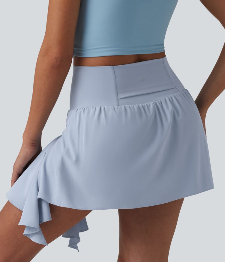 Jupe de danse courte Breezeful™ à taille haute, à volants, 2 en 1, séchage rapide et poches