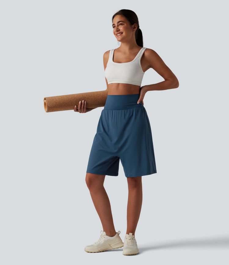 SoftlyZero™ Airy High Waisted 2-in-1 Cool Touch Yoga Harem Shorts with Pocket