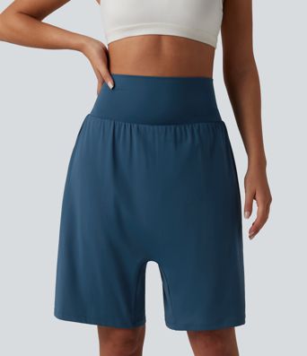 SoftlyZero™ Airy High Waisted 2-in-1 Cool Touch Yoga Harem Shorts with Pocket