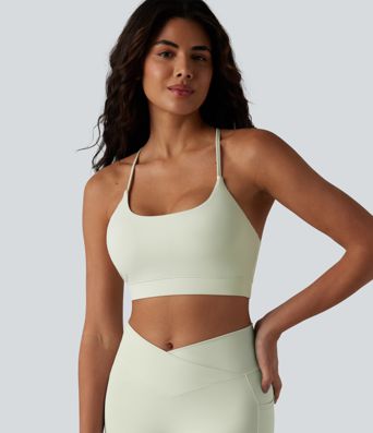Brassière de sport yoga à col U et maintien léger