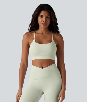 Brassière de sport yoga à col U et maintien léger