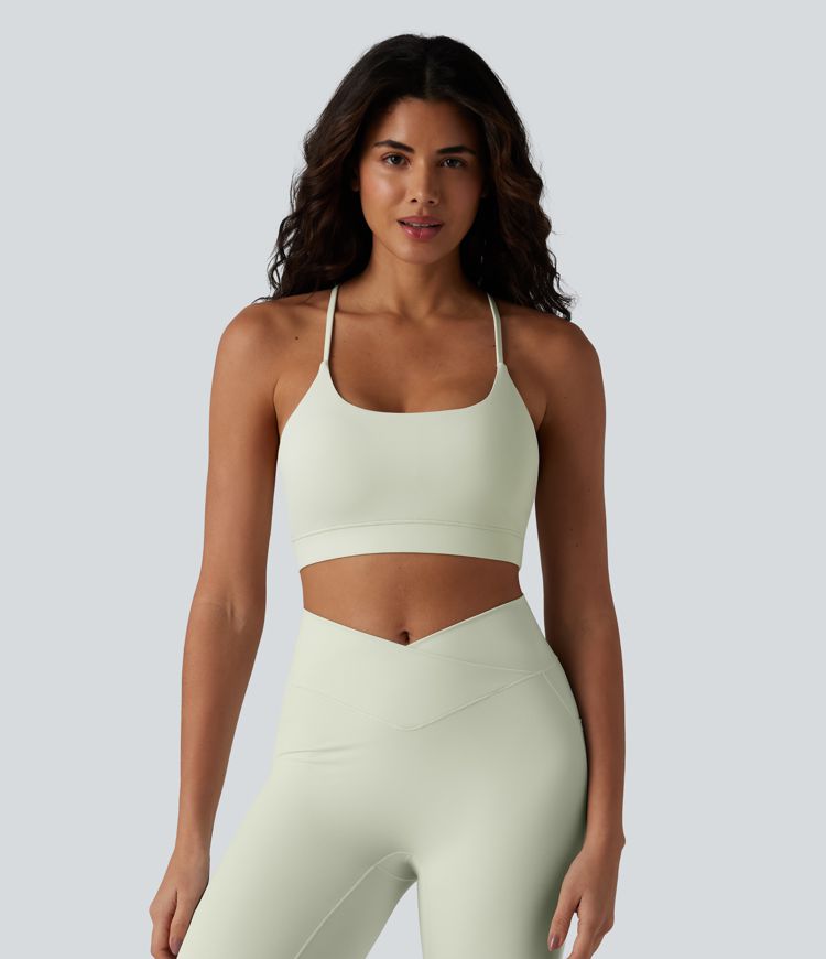 Brassière de sport yoga à col U et maintien léger