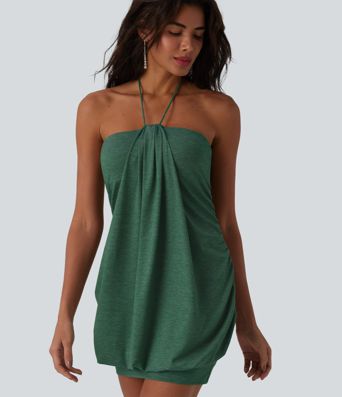 Halter Tie Back Bodycon Micro Mini Dress