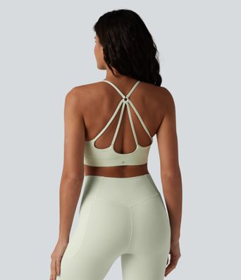 Brassière de sport yoga à col U et maintien léger