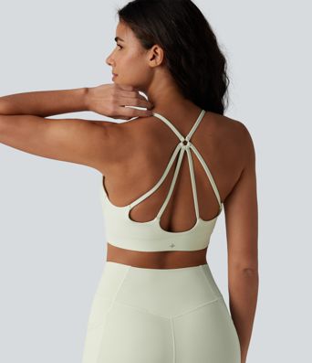 Brassière de sport yoga à col U et maintien léger