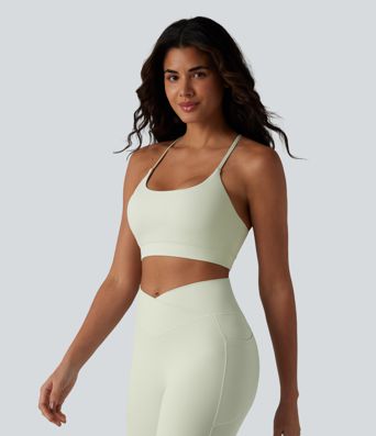 Brassière de sport yoga à col U et maintien léger