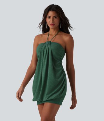 Halter Tie Back Bodycon Micro Mini Dress