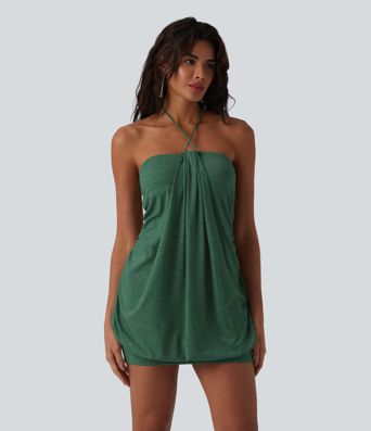 Halter Tie Back Bodycon Micro Mini Dress