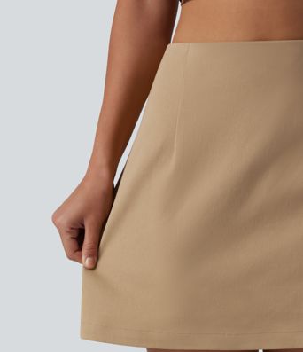 Jupe chino décontractée en coton 2 en 1 à taille haute et fermeture éclair invisible