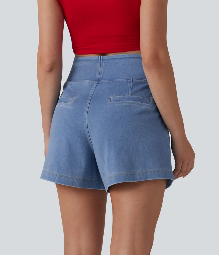 Short en jean ample Halara Flex™ taille haute décontracté avec poches