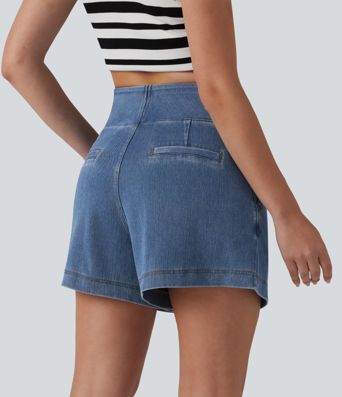 Short en jean ample Halara Flex™ taille haute décontracté avec poches