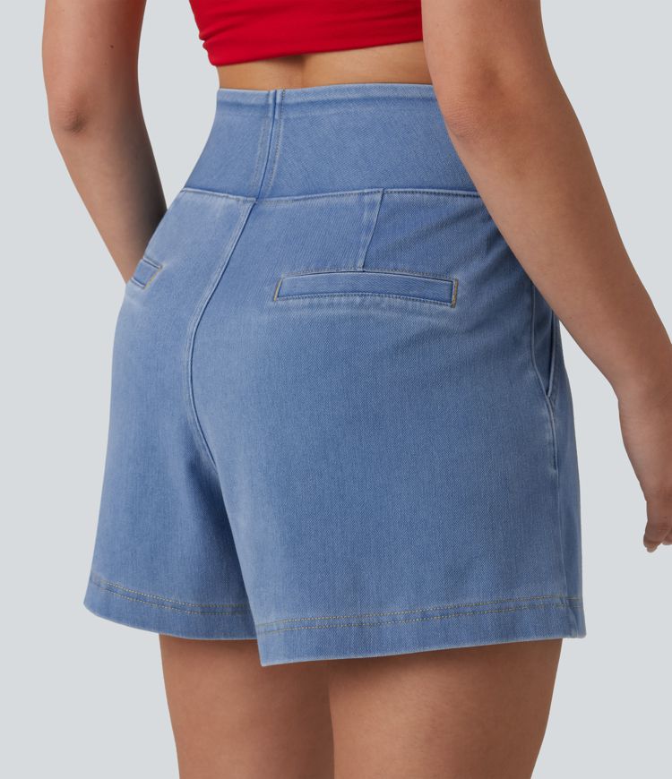 Short en jean ample Halara Flex™ taille haute décontracté avec poches