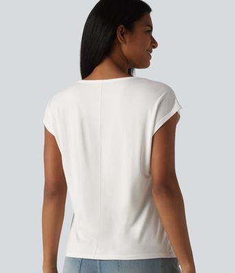 U-Neck Short Sleeve Casual T-Shirt