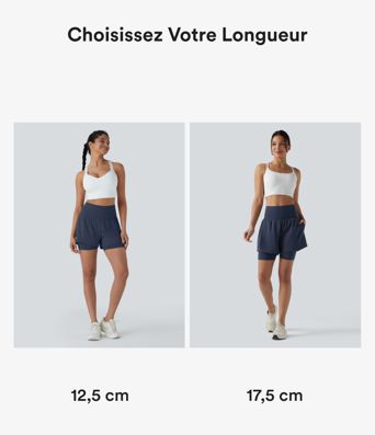 Short de yoga 2-en-1 Softlyzero™ Airy super taille haute toucher frais 12,5 cm avec poches