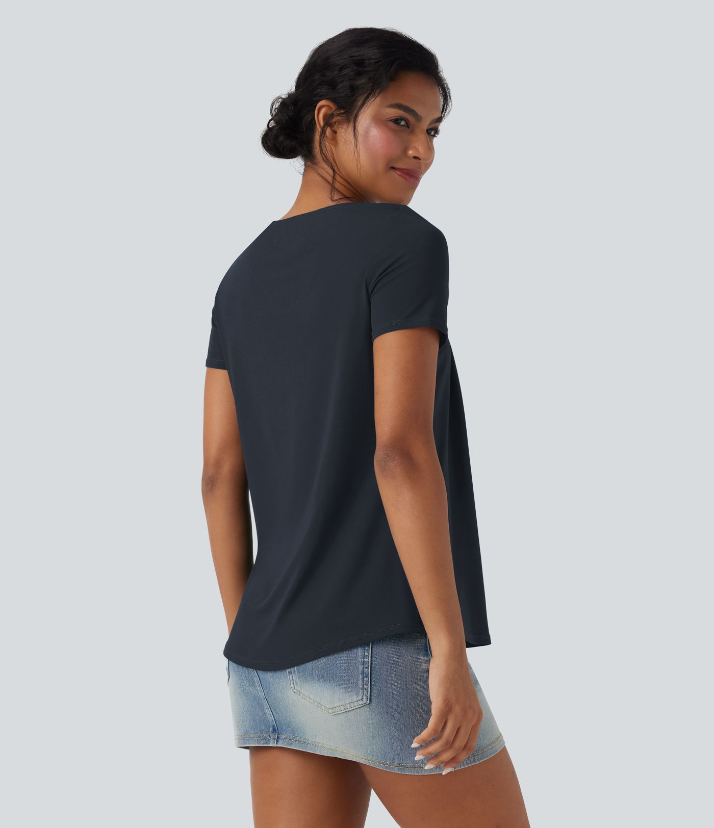 Square Neck Short Sleeve Casual Top Square Neck Short Sleeve Casual Top