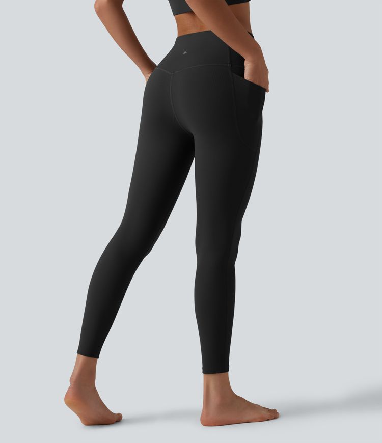 Halara UltraSculpt™ Ribbed High Waisted Tummy Control Yoga Leggings with Pockets Halara UltraSculpt™ Ribbed High Waisted Tummy Control Yoga Leggings with Pockets