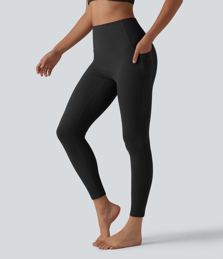 Halara UltraSculpt™ Ribbed High Waisted Tummy Control Yoga Leggings with Pockets Halara UltraSculpt™ Ribbed High Waisted Tummy Control Yoga Leggings with Pockets