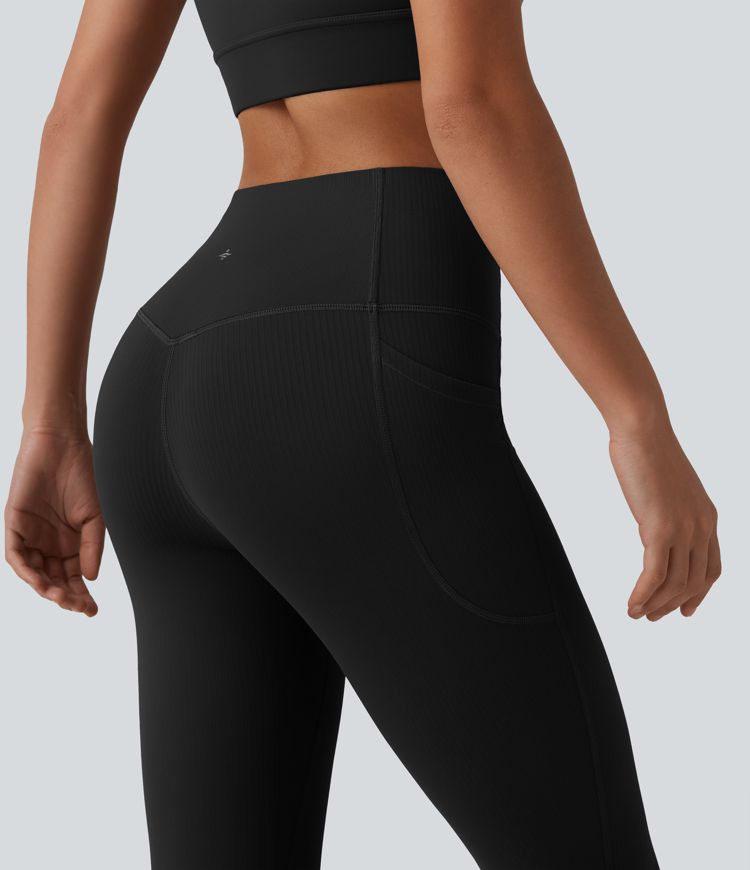 Halara UltraSculpt™ Ribbed High Waisted Tummy Control Yoga Leggings with Pockets Halara UltraSculpt™ Ribbed High Waisted Tummy Control Yoga Leggings with Pockets