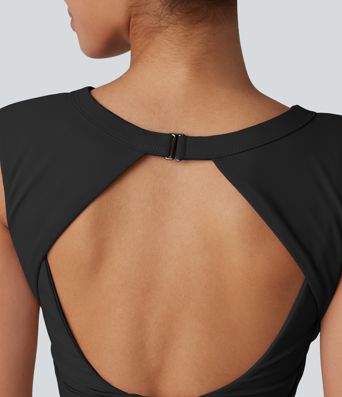 SoftlyZero™ Airy Round Neck Built-in Bra Sleeveless Cool Touch Cropped Yoga Sports Top SoftlyZero™ Airy Round Neck Built-in Bra Sleeveless Cool Touch Cropped Yoga Sports Top