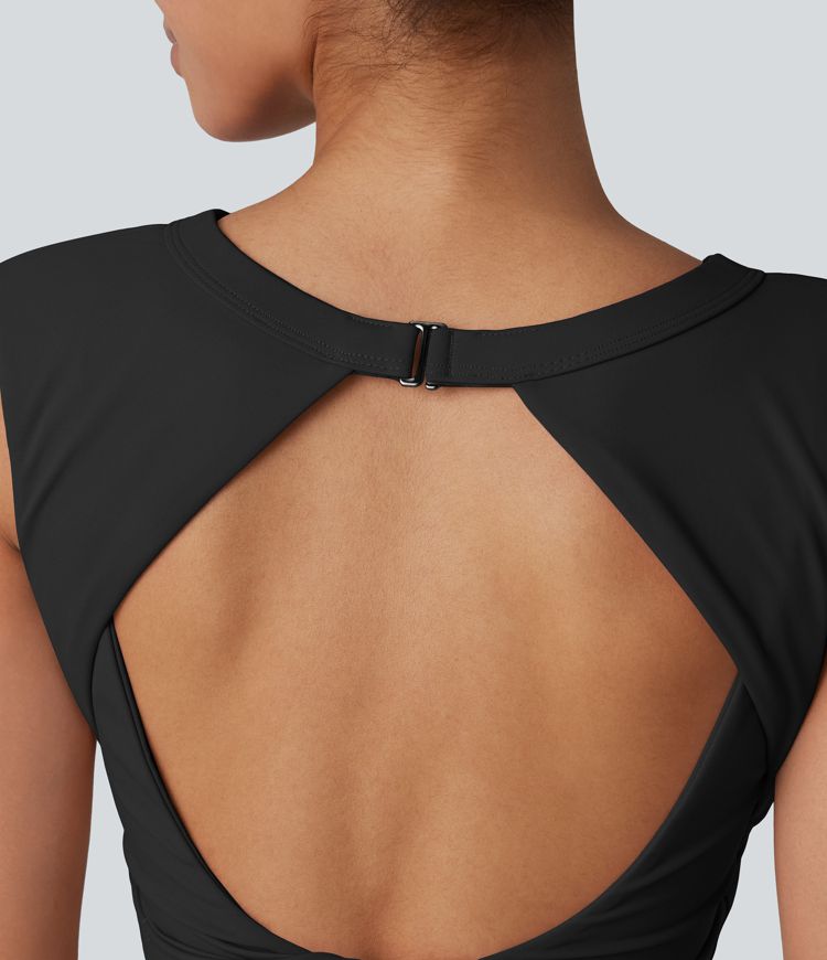 SoftlyZero™ Airy Round Neck Built-in Bra Sleeveless Cool Touch Cropped Yoga Sports Top SoftlyZero™ Airy Round Neck Built-in Bra Sleeveless Cool Touch Cropped Yoga Sports Top
