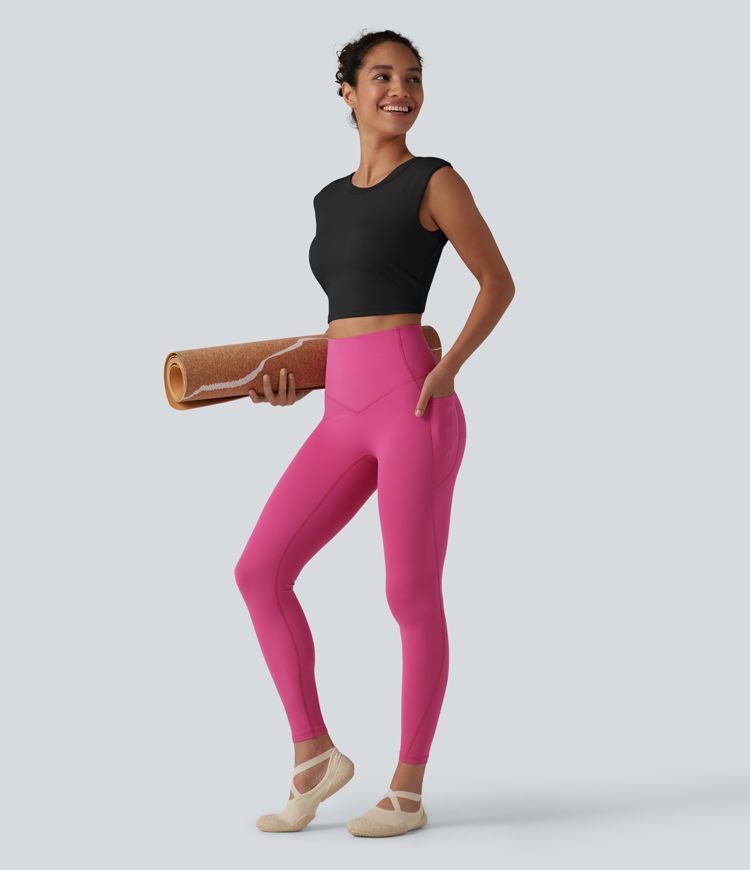 SoftlyZero™ Airy Round Neck Built-in Bra Sleeveless Cool Touch Cropped Yoga Sports Top SoftlyZero™ Airy Round Neck Built-in Bra Sleeveless Cool Touch Cropped Yoga Sports Top