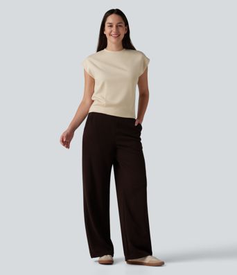 Round Neck Cap Sleeve Casual T-Shirt