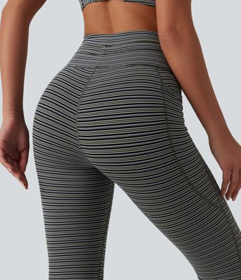 Halara UltraSculpt™ Jacquard Stripe High Waisted Drawstring Yoga Leggings with Pockets